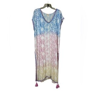 Surf Gypsy Blue and Pink Snake Print Swim Cover-Up